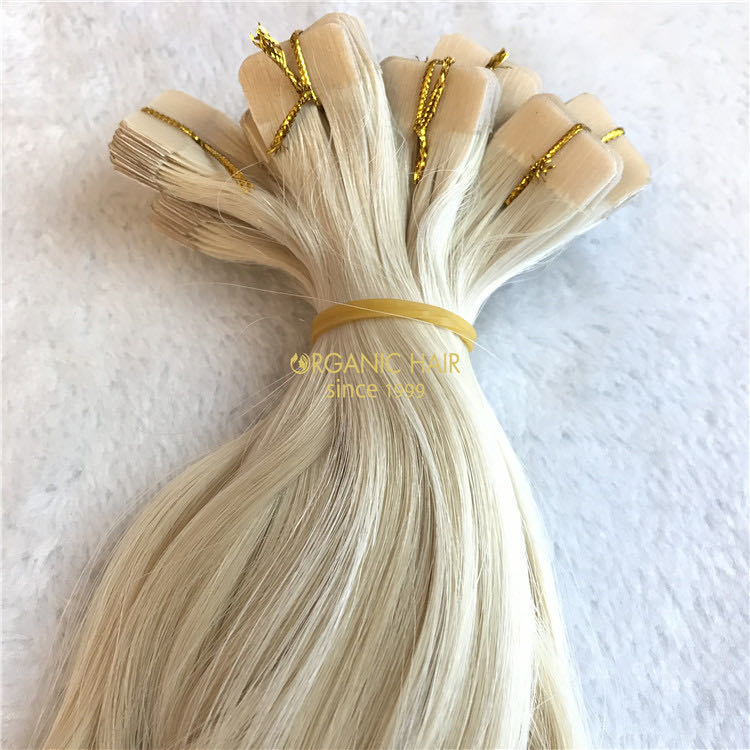 Body wave blonde color human tape in hair extensions X 222